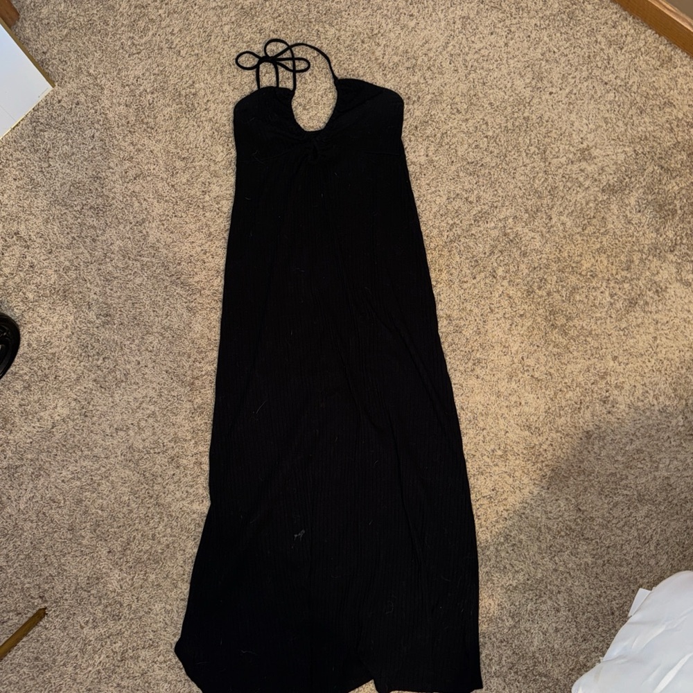 American Eagle Outfitters Black Halter Maxi Dress
